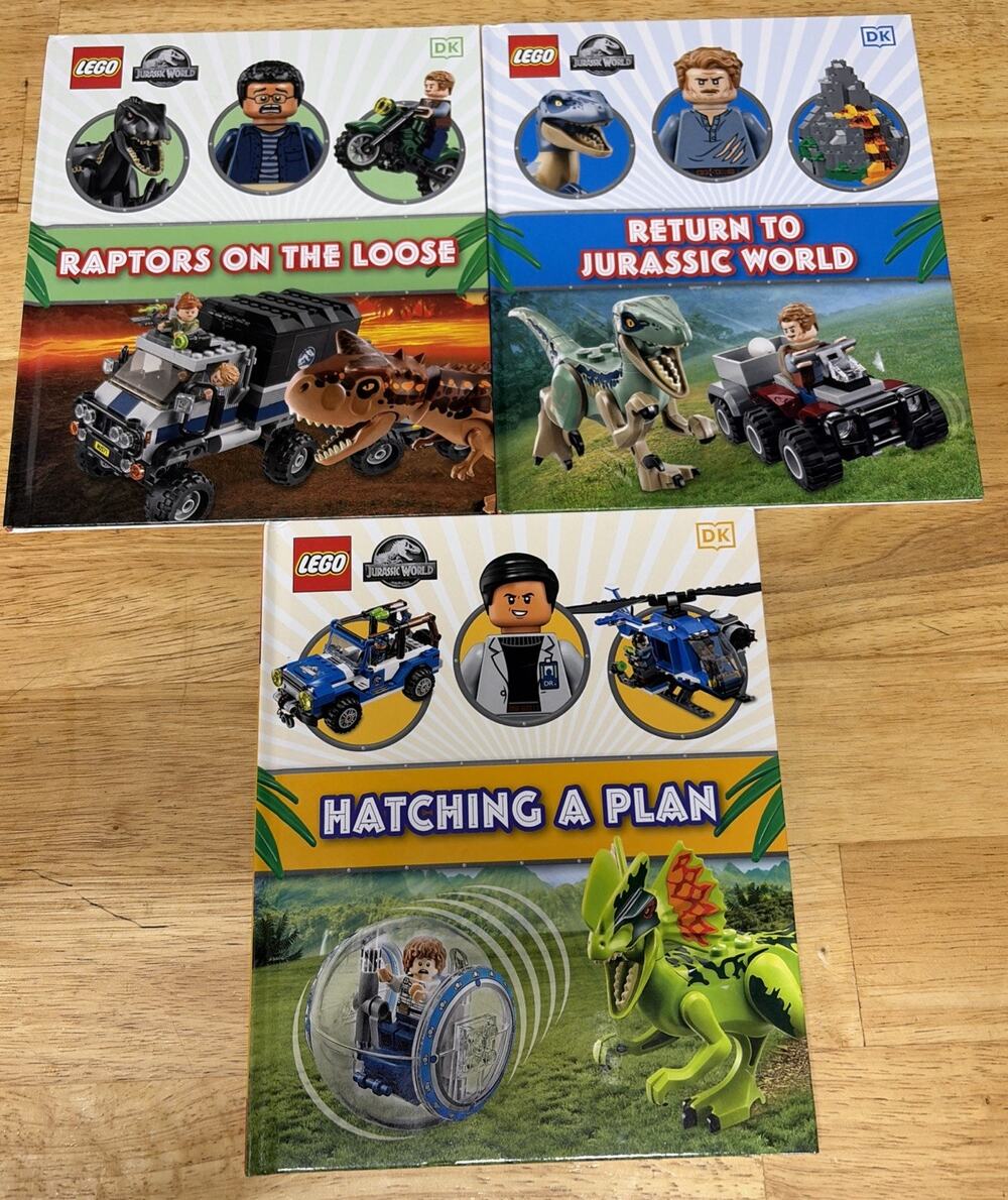 LEGO JURASSIC WORLD COLLECTION DK Lot Of 3 Hardcover Books